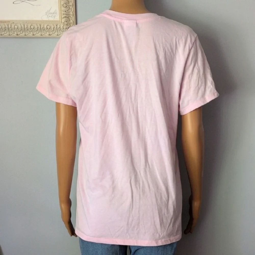 Disney Pink Mickey & Mini Mouse + Friends Graphic Shirt Crochet Flowers SZ M - Picture 11 of 16